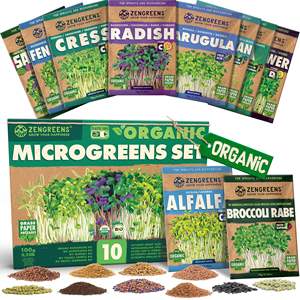 Yüksek kaliteli organik 10 Microgreens bahçe çantası paket bitki yetiştirme kiti brokoli içerir maş fasulyesi İsviçre Chard buğday büyümek - Product Image 1