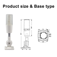 Lampu Sinyal Menara LED J03-1 Satu Tingkat 3 Warna Merah Kuning Hijau Lampu Peringatan Industri dengan Buzzer Terintegrasi