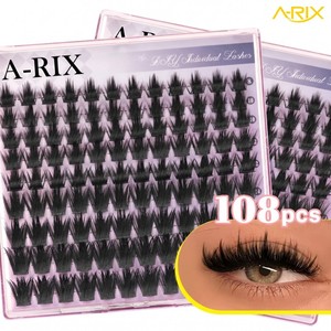 A-RIX Dramatic DIY Cluster Eyelash, Pestañas Postizas en Racimo, Banda Delgada y Suave, Hechas a Máquina, Sintéticas, Reutilizables, Mega Volumen, Curvatura D, Pestañas Individuales en Racimo - Product Image 4