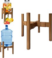 Support réglable en bambou pour carafe d'eau, support en bois pour distributeur de boissons, pour bouteille en verre et grande bouteille d'eau