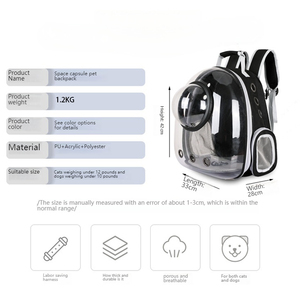 Grande capacité Portable espace Capsule <span class=keywords><strong>chat</strong></span> <span class=keywords><strong>sac</strong></span> à dos bouton fermeture solide chien sortie transportant lapin boîte sortant <span class=keywords><strong>chat</strong></span> <span class=keywords><strong>sac</strong></span> - Product Image 6