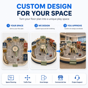 Petit équipement de jeux d'intérieur avec des décorations forestières, des magasins et des comptoirs de marché <span class=keywords><strong>pour</strong></span> centre de jeux <span class=keywords><strong>pour</strong></span> enfants FEC - Product Image 3