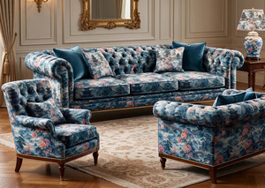 Tela Elegante Inspirada en el Estilo Chinoiserie para Tapicería de Muebles, Decoración de Hogar de Lujo y Diseño de Interiores en Terciopelo Holandés - Product Image 5