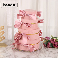 Boîte d'emballage de fleurs rondes fleuriste enveloppant le seau de câlin avec la boîte de papier d'emballage de cadeau de lanière de couvercle