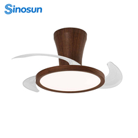 Ventilateur de plafond LED moderne à télécommande, à faible bruit, à intensité variable, pour chambre à coucher, 12 pouces, longue durée de vie, OEM/ODM