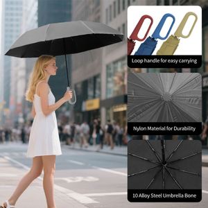 Practical UV Protection 3 Fold Umbrella Promotional Outdoor <b>Garden</b> Umbrella with <b>Bag</b> Hook - Product Image 4