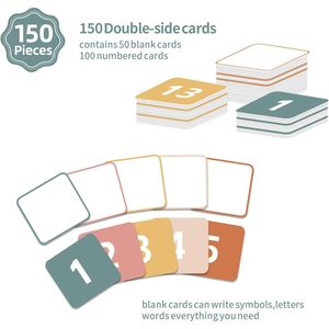 Tabla de Números con Cien Bolsillos y 150 Tarjetas Numéricas Boho de Doble Cara, Tabla de Números del 1 al 100 para Estudiantes - Product Image 3