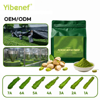 Poudre de Matcha Noisette Yibenef Marque Privée Certifiée Halal 240g 8.47oz Boisson Instantanée OEM Poudre de Matcha Pistache