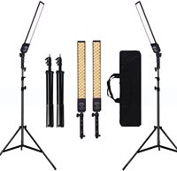 Kit d'éclairage vidéo bi-LED dimmable, équipement de studio photographique avec trépied, sac pour la production vidéo YouTube