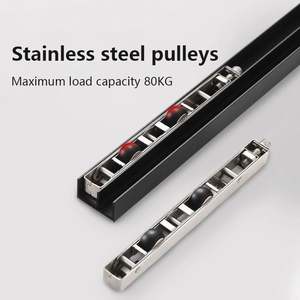 WEKIS Moderno Kit de Herrajes Negros Ocultos para Puertas Correderas Tipo Granero con Mecanismo de Cierre Suave de Aleación de Aluminio - Product Image 5