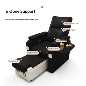 Fauteuil de pédicure moderne de luxe en cuir PU personnalisé avec bain de pieds électrique inclinable, mobilier de spa et salon de manucure réglable - Product Image 4