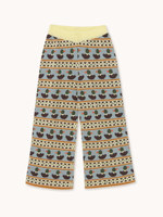 Ensemble tricoté assorti pour frères et sœurs, pull jacquard Fair Isle à motif animalier et pantalon large pour enfants, tenue assortie frère et sœur