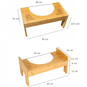 Tabouret de toilette en bambou 45,5x25,5x24 cm, support pour position accroupie pour enfants et femmes enceintes - Product Image 4