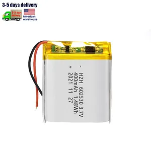 KC personalizado 602530 400mAh 1.48Wh batería de litio con PCB y cable para reloj de teléfono para niños 602530 400mAh 3,7 V li-ion