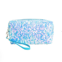Pochette à maquillage personnalisée professionnelle avec paillettes, sac cosmétique holographique irisé, trousse de toilette esthétique scintillante pour les voyages