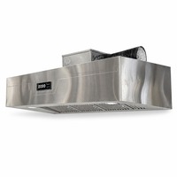 Hotte aspirante de luxe en acier inoxydable 304 pour cuisine commerciale, avec filtre à graisse en U et éclairage LED, idéale pour hôtels et cantines