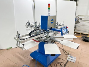 เครื่องพิมพ์สกรีนอัตโนมัติแบบหมุน <span class=keywords><strong>3</strong></span> สี 8 สถานี ขนาดพาเลท 30x40 ซม. สำหรับพิมพ์ผ้า เสื้อผ้า และกระเป๋า - Product Image 6