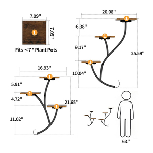 Jardinières murales pour plantes d'intérieur, <span class=keywords><strong>support</strong></span> mural à 3 niveaux pour plantes suspendues, étagères pour plantes de fenêtre intérieures pour le salon - Product Image 6