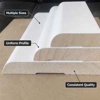 Moulure en bois demi-circulaire décorative pour plinthes, corniches, panneaux muraux, portes, fenêtres et meubles