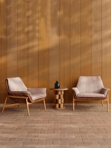Ensemble d'extérieur moderne de luxe en rotin PE avec cadre en corde et tissu imperméable pour villa, hôtel, jardin, plage et patio - Product Image 1