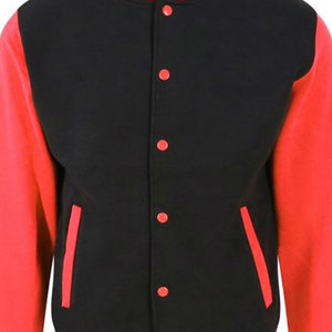 OEM High Street <b>Baseball</b> <b>Jacket</b> <b>Men</b> High Quality Stand Collar Leather Sleeves Front Buttons Varsity Winter Breathable Eco-Friend - Product Image 2