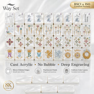 Fichas de Mahjong Acrílicas Perladas, Juego Personalizado con Patrón Perlado |   Nácar Iridiscente OEM ODM |   Acrílico Fundido |   Fábrica Personalizada - Product Image 3