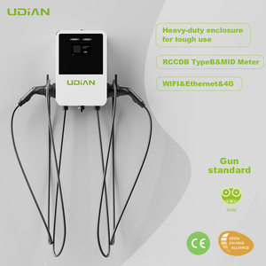 Nouvelle borne de recharge murale AC pour véhicules électriques 16A 22KW à double connecteur NACS pour la maison et autres - Product Image 1