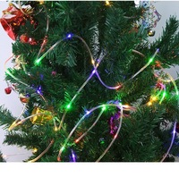 Nouvelles guirlandes lumineuses solaires LED de Noël pour l'extérieur, étanches IP65, avec télécommande, tubes lumineux en fil de cuivre pour la décoration de la cour