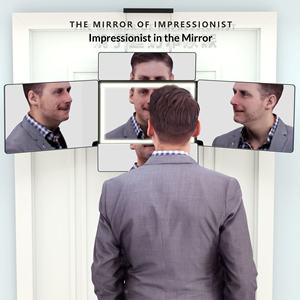 <span class=keywords><strong>Miroir</strong></span> de coiffure portable pliable à 5 panneaux LED <span class=keywords><strong>pour</strong></span> coupe de cheveux, <span class=keywords><strong>miroir</strong></span> mural simple face 360° réglable en hauteur avec <span class=keywords><strong>crochet</strong></span> <span class=keywords><strong>pour</strong></span> <span class=keywords><strong>barbier</strong></span> - Product Image 4