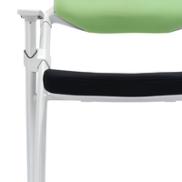 Chaise de conférence pliante moderne avec accoudoirs, structure en fer et roulettes, pour la formation commerciale
