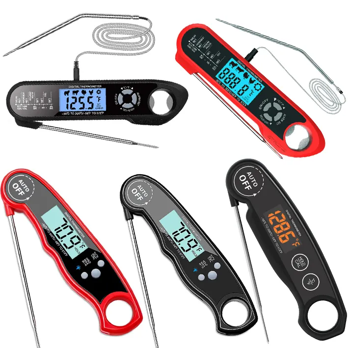 W010 Kitchen Digital Fold BBQ Thermometer Food Meat Grill Household Cooking Gauge Oven Thermometer