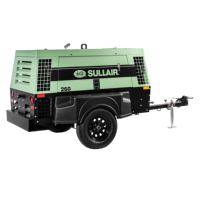 Compresor de Aire Portátil Diésel Sullair de 260 CFM y 7 Bares para Minería con Martillo Neumático para Construcción de Carreteras