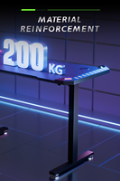 Bureau de jeu AOR avec cadre en aluminium, moteur caché, levage automatique, design extensible et refroidissant, table de bureau commerciale moderne RGB