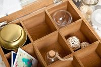 Boîte à thé Chic en bois à 9 compartiments, sac de rangement pour épices, nouveau magasin, boîtes à cosmétiques 24X24X7Cm
