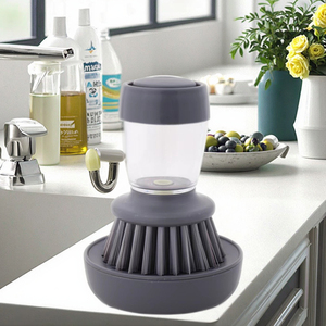 Sunshine <span class=keywords><strong>cucina</strong></span> detersivo sapone per lavastoviglie strumento strumento automatico distributore liquido lungo manico PP materiale lungo spugna di palma - Product Image 5