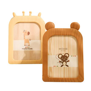 Cadres photo en bois modernes pour la famille, ornements de bureau de dessin animé, cadre photo mural - Product Image 1