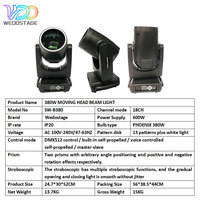 Lyre Beam Mobile 380W avec Prisme Double Nid d'Abeille 48+12 et Effet Arc-en-ciel pour Clubs, Scènes et Éclairages DJ