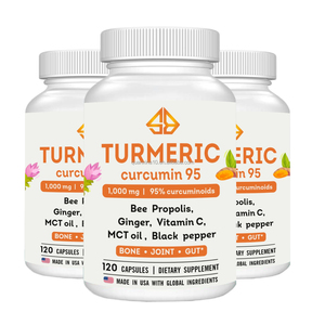 Cúrcuma Orgánica, Jengibre y Pimienta Negra, Suplemento Herbal para la Salud de las Articulaciones, Inmunidad y Digestión en Adultos, 120 Cápsulas - Product Image 1