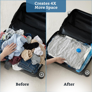 Hand Pump Vacuum Space Saver Roll up Travel Vacuum <b>Storage</b> Bags for <b>Clothes</b> in Suitcase Organizer for 40*60 cm - Product Image 4