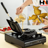 Poêle à Taiyaki 2, 3 ou 4 poissons, antiadhésive, pour gaufres, mini-œufs et crêpes, ensemble de cuisson
