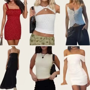 Nouvelle Robe d'été 2026 pour Femme, Style Européen et Américain, Décontractée, en Mousseline, Col en V, Coupe Slim, Sans Manches, Motif Géométrique - Product Image 1