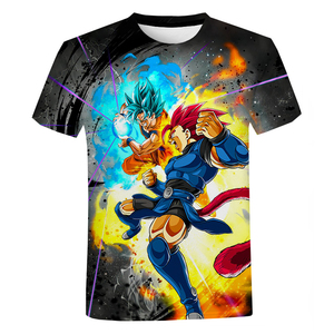T-shirt a maniche corte da uomo in maglia 180g poliestere/cotone con stampa digitale 3D <span class=keywords><strong>anime</strong></span> giapponese Dragon Goku, spedizione gratuita - Product Image 4