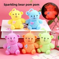 Balle anti-stress LED clignotante en forme d'ours, jouet sensoriel élastique et moelleux pour enfants et adultes, vente en gros