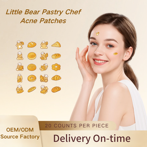 Patchs Hydrocolloïdes Anti-Acné Little Bear Pastry Chef à l'Acide Salicylique – 20 Patchs pour Soin de la Peau, Cicatrisation et Lissage, Traitement Universel - Product Image 1