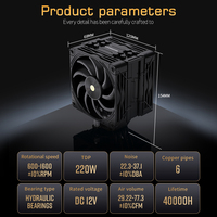 LOVINGCOOL Refroidisseur de CPU à double ventilateur de style usine Super radiateur Tour noire/blanche Radiateur refroidi par air 120mm PC Fan CPU Case Heatsink
