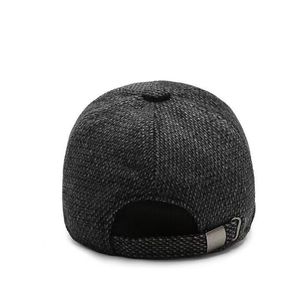 Winter <b>Warm</b> Baseball Cap Dark Gray Nylon Windproof Outdoor Male <b>Hat</b> - Product Image 3