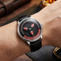 Maßgefertigte Premium Automatische Mechanische 3D Rotierende Stundenanzeige Uhren Hersteller montre mécanique automatique homme lux