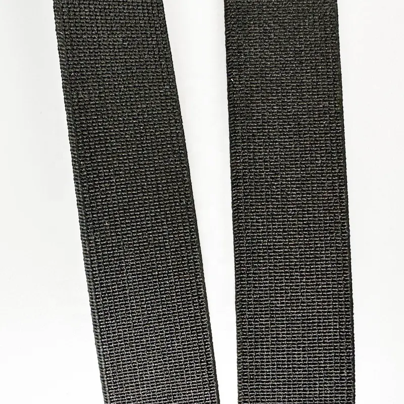 Заводская распродажа, популярная черная тканая простая жесткая эластичная поясная лента 25 мм в рулонах