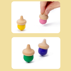 Fabbrica diretta giocattolo di ghianda Montessori gioco di Sorter in legno giocattolo di apprendimento per bambini conteggio matematico gioco di smistamento dei <span class=keywords><strong>colori</strong></span> - Product Image 2