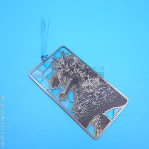 Electroplated Hollow Metal <b>Bookmark</b> 90x30mm Translucent Colored Paint Stationery Gift Stainless Steel Mixed Colors - Product Image 3